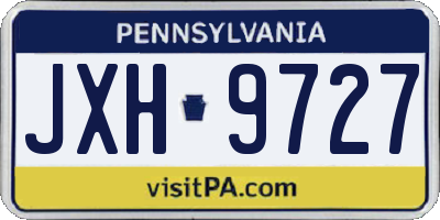 PA license plate JXH9727
