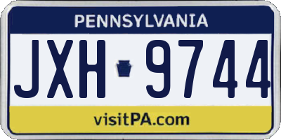 PA license plate JXH9744