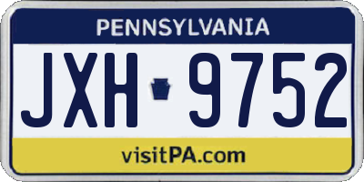 PA license plate JXH9752