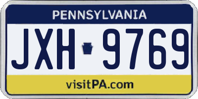 PA license plate JXH9769