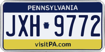 PA license plate JXH9772