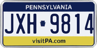 PA license plate JXH9814