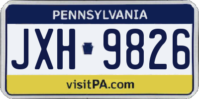 PA license plate JXH9826