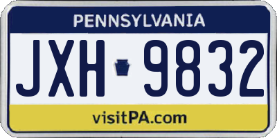 PA license plate JXH9832