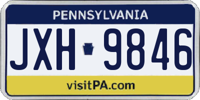 PA license plate JXH9846