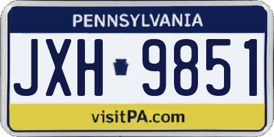 PA license plate JXH9851