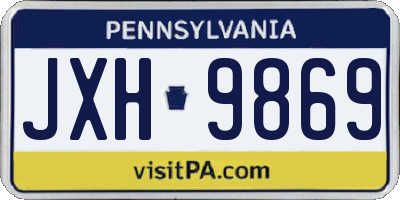 PA license plate JXH9869