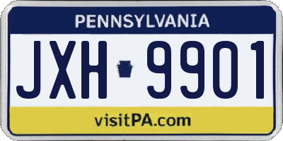 PA license plate JXH9901