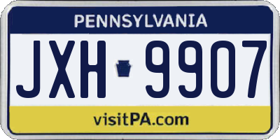 PA license plate JXH9907