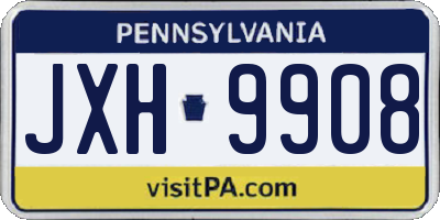 PA license plate JXH9908