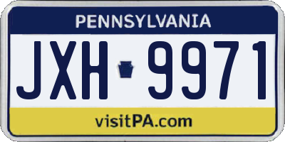 PA license plate JXH9971