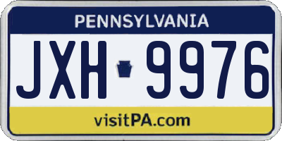 PA license plate JXH9976
