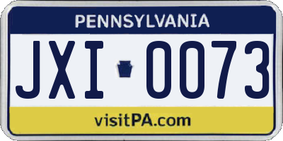 PA license plate JXI0073