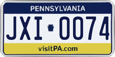 PA license plate JXI0074
