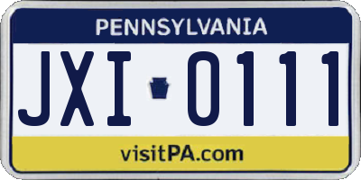 PA license plate JXI0111