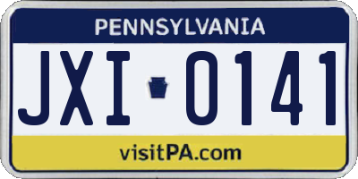 PA license plate JXI0141