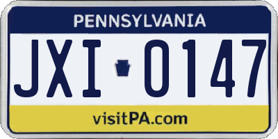 PA license plate JXI0147
