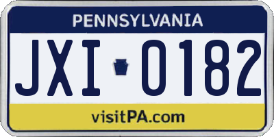 PA license plate JXI0182