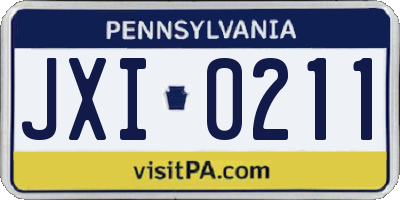 PA license plate JXI0211