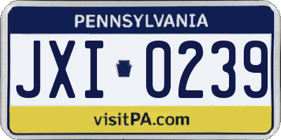 PA license plate JXI0239