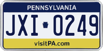 PA license plate JXI0249