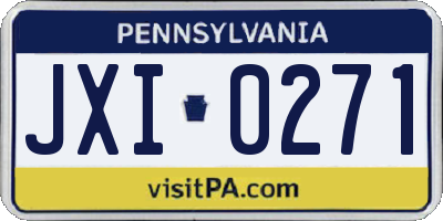 PA license plate JXI0271