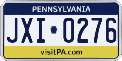 PA license plate JXI0276