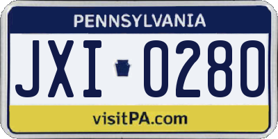 PA license plate JXI0280