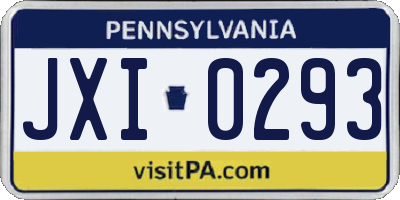 PA license plate JXI0293