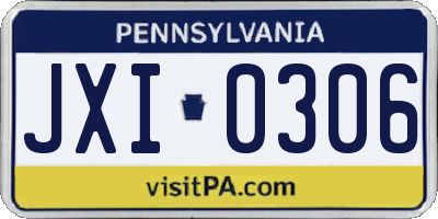 PA license plate JXI0306