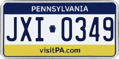 PA license plate JXI0349