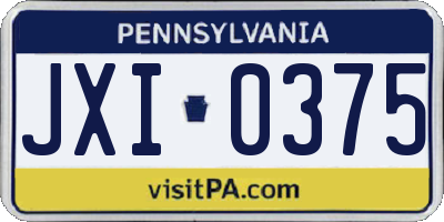 PA license plate JXI0375