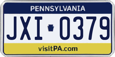 PA license plate JXI0379