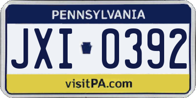 PA license plate JXI0392