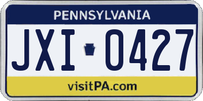 PA license plate JXI0427