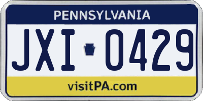 PA license plate JXI0429