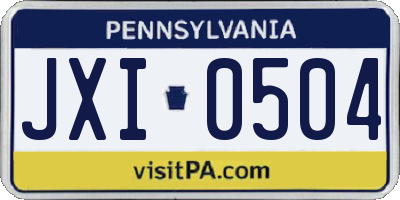 PA license plate JXI0504