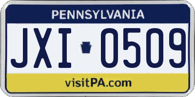 PA license plate JXI0509