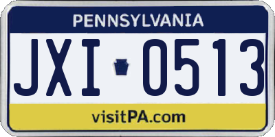 PA license plate JXI0513