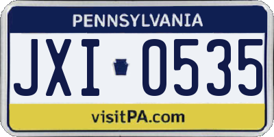 PA license plate JXI0535