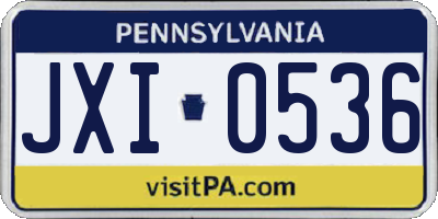 PA license plate JXI0536