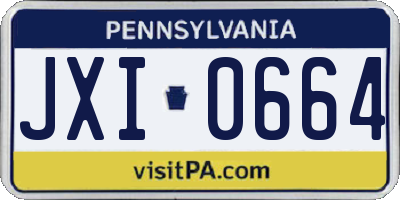 PA license plate JXI0664