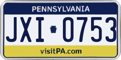 PA license plate JXI0753