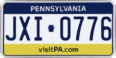 PA license plate JXI0776