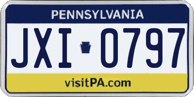 PA license plate JXI0797