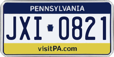 PA license plate JXI0821