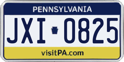 PA license plate JXI0825