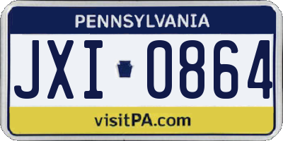 PA license plate JXI0864