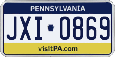 PA license plate JXI0869
