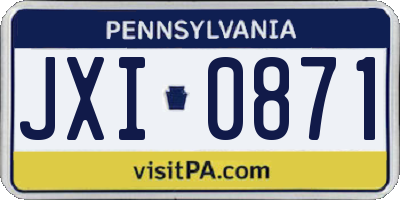 PA license plate JXI0871